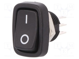 ROCKER; DPDT; Pos: 2; ON-ON; 3A/250VAC; black; none; 50mΩ; Body: black