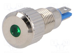 Indicator: LED; flat; 24VDC; Cutout: Ø8mm; IP67; for soldering
