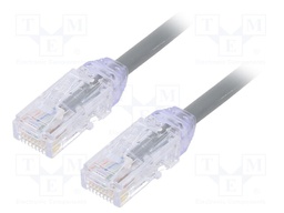 Patch cord; TX6A-28™,U/UTP; 6a; solid; Cu; LSZH; grey; Len: 0.5m