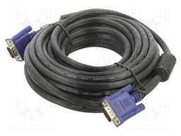 Cable; D-Sub 15pin HD plug,both sides; black; 10m; Øcable: 8mm