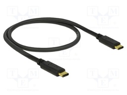 Cable; USB 2.0; USB C plug,both sides; 0.5m; black; 23AWG,32AWG