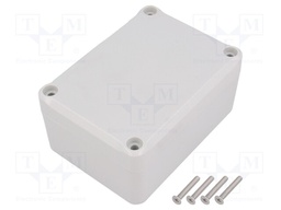 Enclosure: multipurpose; X: 64mm; Y: 88mm; Z: 41mm; ABS; grey; gasket
