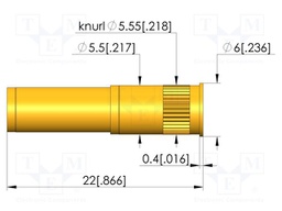Test probe socket; gold-plated; Flange height: 0.4mm