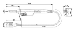 Probe: for oscilloscope; 0÷45MHz; 1: 1; black; 1.2m; Insulation: PVC