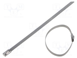 Cable tie; L: 150mm; W: 4.6mm; stainless steel; 445N; Colour: steel