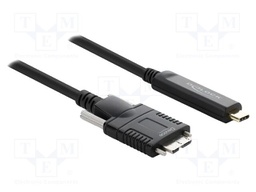 Cable; optical; USB B micro plug,USB C plug; 5m; black; 10Gbps
