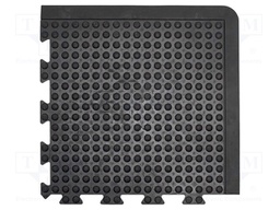 Anti fatigue mat; Width: 0.5m; L: 0.5m; Mat: rubber; Colour: black