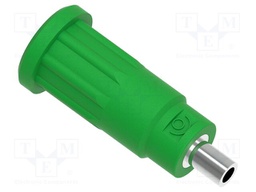 Connector: 2mm banana; socket; 10A; 24.7mm; green; insulated