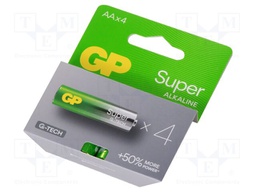 Battery: alkaline; AA; 1.5V; non-rechargeable; Ø14.5x50.5mm; 4pcs.