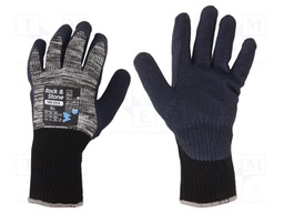 Protective gloves; Size: 9,L; grey; cotton,latex,polyester