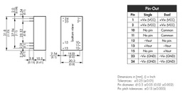 Converter: DC/DC; 3W; Uin: 4.5÷5.5V; Uout: 12VDC; Uout2: -12VDC