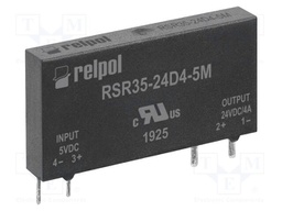 Relay: solid state; 3÷28VDC; 1-phase; PCB; -30÷80°C; 28x5.2x15mm
