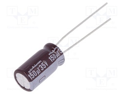 Capacitor: electrolytic; low impedance; THT; 150uF; 35VDC; Ø8x15mm