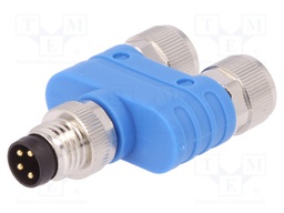 T adapter; M8 male,M8 female x2; PIN: 4; Y; IP67; Polarisation: A