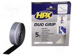 Tape: fixing; W: 25mm; L: 2m; D: 3.1mm; synthetic rubber; black