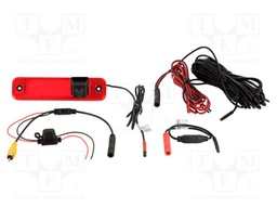 Rear view camera; 115°; black,red; 12VDC; Kit: camera; screw; IP68