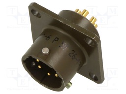 Connector: military; PT/451; socket; male; PIN: 6; straight; olive
