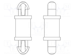 PCB distance; polyamide 66; L: 1.6mm; latch/latch; Colour: natural