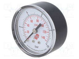 Manometer; Working pressure: 0÷10bar; 50mm; Enclos.mat: plastic