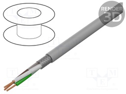 Wire; LiY-CY; 3x0.34mm2; shielded,tinned copper braid; PVC; grey