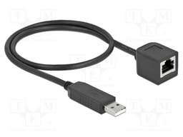 Cable; RJ45 socket,USB A plug; 0.5m; black; 921.6kbps