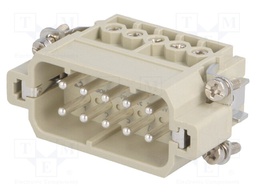Connector: HDC; contact insert; male; DA; PIN: 10; 10+PE; size D10A