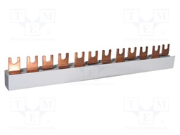 Busbar; 10mm2; Poles: 3; Urated: 690V; 63A; fork; No.of mod: 12