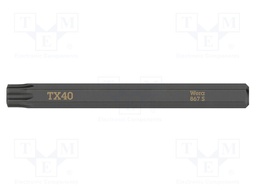 Screwdriver bit; Torx®; TX40; Overall len: 70mm; Mounting: 1/4"