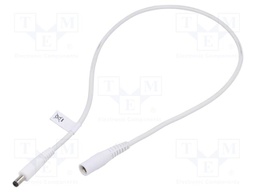 Cable; DC 5,5/2,1 socket,DC 5,5/1,7 plug; straight; 1mm2; white
