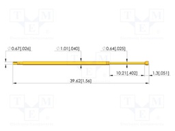 Test needle; Spring compression: 8mm; 10mm; 4A; CuBe; gold-plated