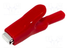 Crocodile clip; 25A; Grip capac: max.15mm; Overall len: 94mm; red