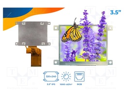 Display: TFT; 3.5"; 320x240; Window dimensions: 70.08x52.56mm