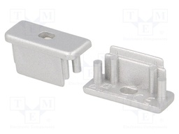 Cap for LED profiles; silver; ABS; Application: SURFACE10