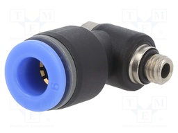 Push-in fitting; angled; -0.95÷15bar; Thread: M5; BLUELINE; 0÷60°C