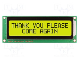 Display: LCD; STN Positive; 16x2; grey; 122x44mm; LED; 5V