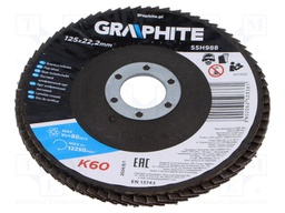 Flap grinding wheels; Ø: 125mm; Øhole: 22.2mm; Granularity: 60