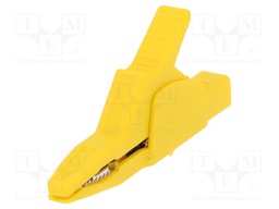 Crocodile clip; 34A; yellow; Grip capac: max.30mm; 300V