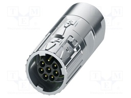 Connector: M17; plug; M17 PRO; PIN: 8; 630V; 14A; IP67; 7+PE; crimped