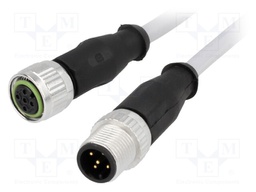 Cable: for sensors/automation; PIN: 5; M12-M12; 1m; plug; plug; male