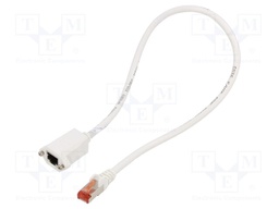 Extender RJ45; F/UTP; 6; Cu; PVC; white; 500mm; Cores: 8; Øcable: 6mm