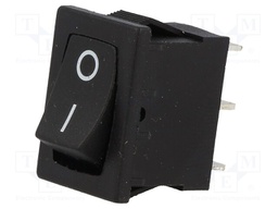 ROCKER; SPDT; Pos: 2; ON-ON; 3A/250VAC; black; none; 35mΩ; Body: black