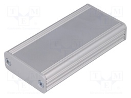 Enclosure: with panel; AKG; X: 41mm; Y: 80mm; Z: 16mm; aluminium; grey