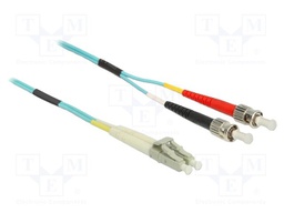 Fiber patch cord; OM3; LC/PC,ST/PC; 1m; 50/125um; LSZH; turquoise