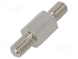 Screwed spacer sleeve; 10mm; Ext.thread: M5; hexagonal; brass