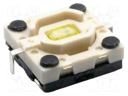 Microswitch TACT; SPST-NO; Pos: 2; 0.05A/12VDC; SMT; LED; yellow