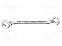 Wrench; box; 8mm,9mm; tool steel; L: 120mm; box end has 10° offset