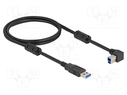Cable; USB A plug,USB B plug 90° left/right; gold-plated; 1m