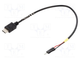 Cable; USB C plug,1pin pin header x2; 0.2m; black; 22AWG