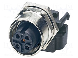 Connector: M12; socket; PIN: 5; female; 60V; straight; IP67; THT; 4A
