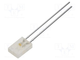 LED; white warm,red; rectangular; 2x5x7mm; bipolar; 330mcd; 120°